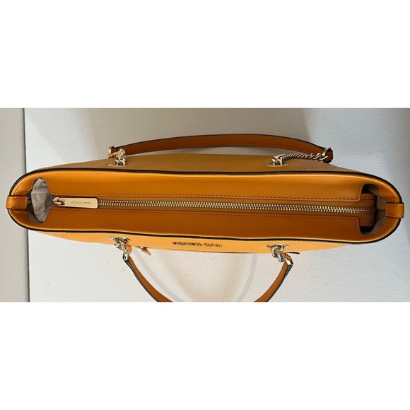 New Michael Kors Jet Set Medium Front Zip Chain Tote Pebble Leather Honeycomb - Picture 2 of 6